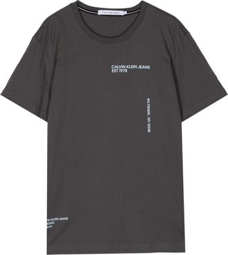 Calvin Klein Jeans logo-print cotton T-shirt - men - Cotton - M - Grey