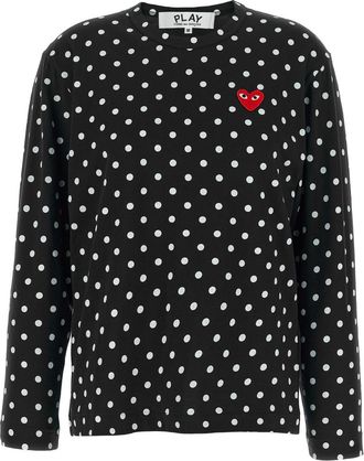 Comme Des Gar&ccedil;ons Black Polka Dot Crew Neck T-Shirt