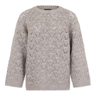 Fabiana Filippi Trui met ronde hals - Dames - Ronde hals truien - Grijs - 2XS - Wol - Truien & Vesten