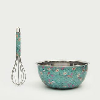 Mela Artisans Aqua Flora Bowl & Whisk Set at Nordstrom