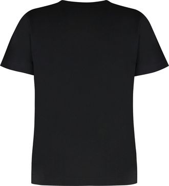 Moncler Womens T-Shirt Crew-Neck Black Cotton T-Shirts & Jerseys