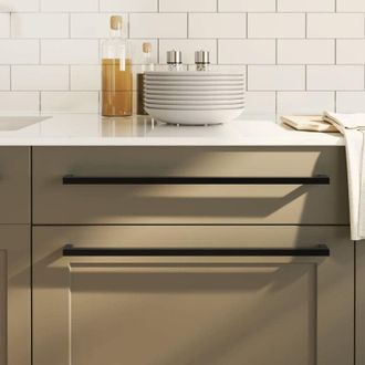 vidaXL Maniglie per Mobili 10 pz Nere 480 mm in Acciaio Inox - Vidaxl