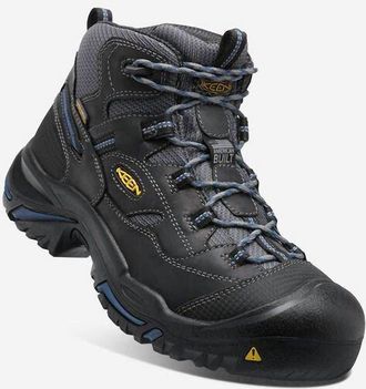 Keen Mens Braddock Mid Waterproof Soft Toe Work Boot In Raven Estate Blue