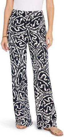 Nic+Zoe Indigo Leaf Wide Leg Pants in Indigo Multi at Nordstrom Rack, Size 14