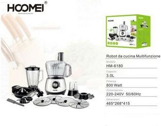 Trade Shop Trade Shop - Robot Da Cucina Multifunzione In Abs E Acciaio Inox 800 Watt 3lt Hoomei Hm-6180