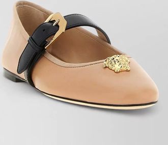 Versace lamb leather ballet flats