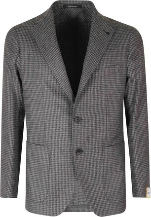 Tagliatore Slim-Fit Pied de Poule Blazer with Two-Button Closure