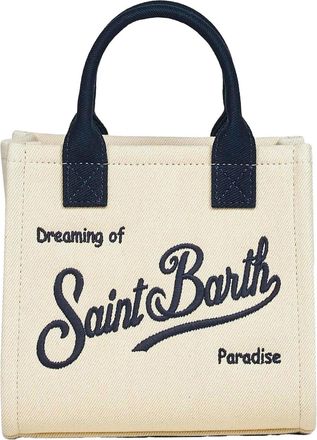 MC2 Saint Barth Mini Canvas Tote Bag with Contrasting Details