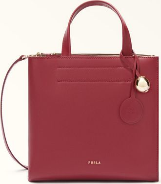 Furla Divide It Borsa Shopping S Ciliegia D Rosso Pelle Di Vitello Sidney Donna