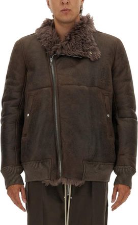 Rick Owens Leather Bomber Jacket