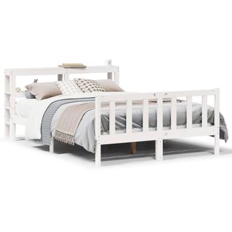Berkfield Home Bed Frame without Mattress White 120x200 cm Solid Wood Pine | Size: Small Double