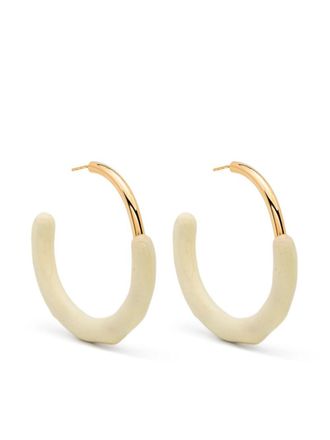Sunnei large rubberised hoop earrings - Gold