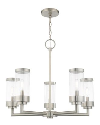 Livex Lighting Livex Hillcrest 5 Light Brushed Nickel Outdoor Chandelier