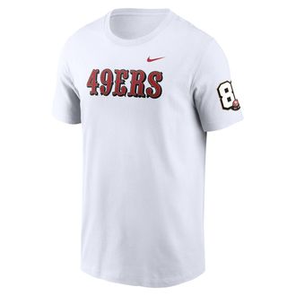 Nike San Francisco 49ers 80th Anniversary Goal Line Stand Nike Mens NFL T-Shirt in White | N19910A9B-WKR