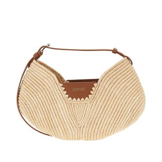 Loewe Raffia and leather medium Swing bag Woman One Size