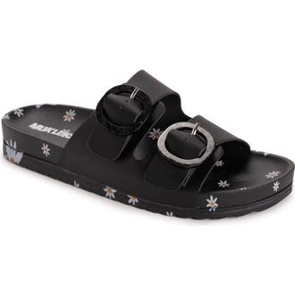 Muk Luks Womens Grand Cayman Sandal in Black/daisy at Nordstrom, Size 11