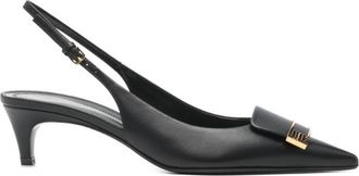 Sergio Rossi Black Leather Slingback Pumps