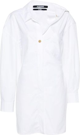 Jacquemus White La Mini Robe Chemise dress