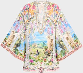 Camilla Navas Nouveau Deep V-Neck Short Kaftan