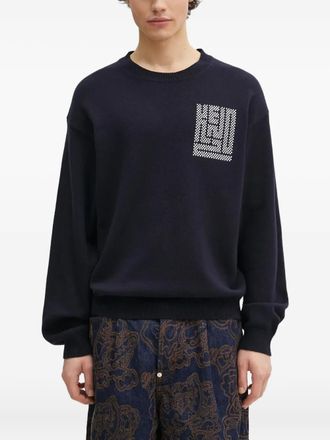 Kenzo Maglione Kamon con logo - Blu