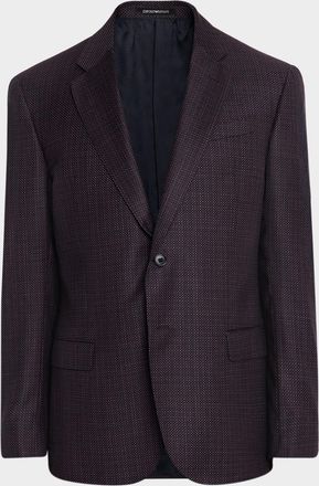 Emporio Armani Mens G Line Super 130s Wool Maxi-Birdseye Sport Coat