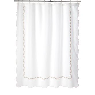 Matouk Daphne Linen Shower Curtain in Blush at Nordstrom