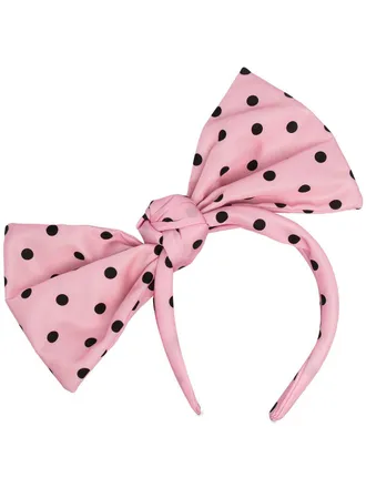 Red(v) polka dot bow-embellished headband - women - Cotton - One Size - Pink