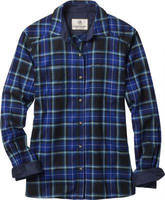 Legendary Whitetails Womens Legendary Comfort Fit Flannel Shirt, Berry Blue Plaid, L
