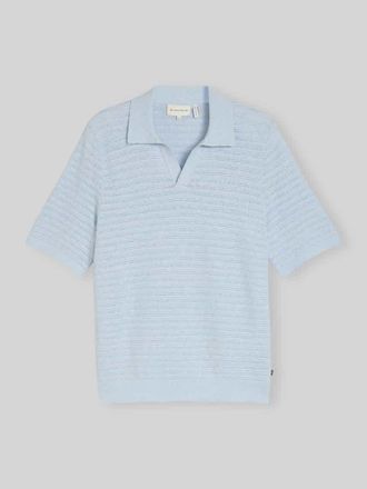 Tom Tailor Regular Fit Poloshirt aus Baumwoll-Leinen-Mix in Hellblau, Gr&ouml;&szlig;e XXXL
