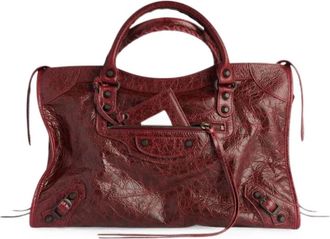 Balenciaga Le City Medium Handtas - Dames - Tassen - Rood - Maat: ONE Size Katoen