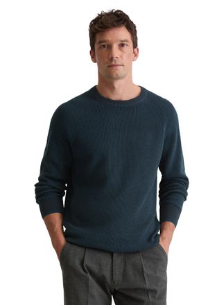 Marc O'Polo Rundhalspullover MARC OPOLO, Herren, Gr. XXL, schwarz navy, Strick, Obermaterial: 71% Baumwolle, 19% Schurwolle, 10% Polyamid, regular fit normal, Run