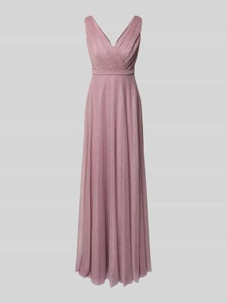 Troyden Collection Regular Fit Abendkleid mit Glitzer-Mesh in Mauve, Gr&ouml;&szlig;e 32