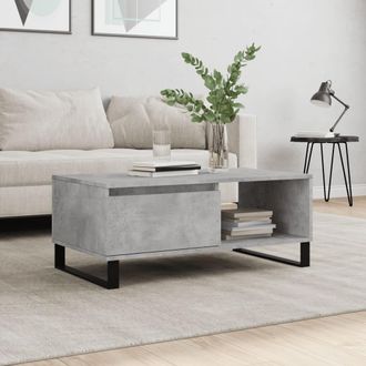 vidaXL Vidaxl - Mesa De Centro Madera Contrachapada Gris Hormig&oacute;n 90x50x36,5 Cm