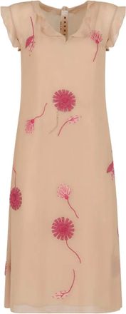 Marni Abito a fiori con ruches - Toni neutri