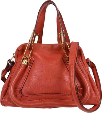 Chlo&eacute; Paraty Handbag Quilted Leather Red Leather Handbag (Pre-Owned)