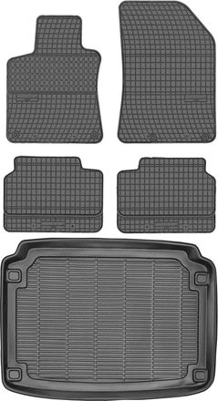 OEM Peugeot 308 Ii Hatchback A Partir De 2013 Set - Alfombrillas De Goma Para Coche + Alfombrilla Para Maletero