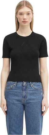 Kenzo Stretch Lace Top - Dames - T-shirts - Zwart - XS - Polyester - Tops