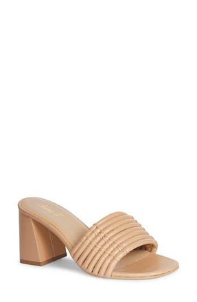 SaintG Bethany Block Heel Slide Sandal in Beige at Nordstrom Rack, Size 9
