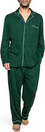 Petite Plume Luxe Pima Cotton Pajamas in Green at Nordstrom, Size X-Large