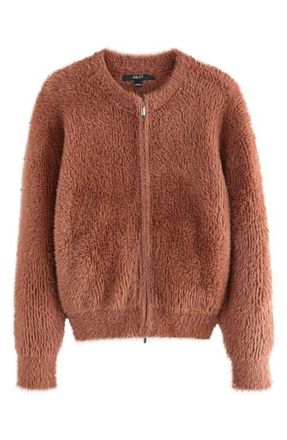 Next Zip Bomber Cardigan in Brown at Nordstrom, Size Medium