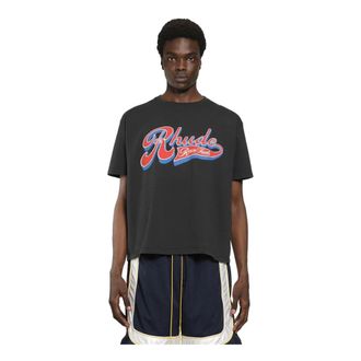 Rhude T-Shirts, male, Black, Size: 2XL Pit Stop Tee