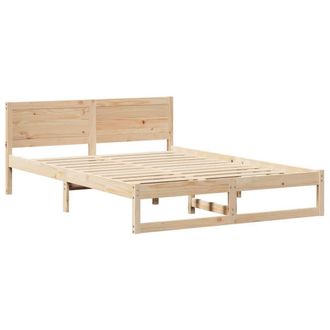 Berkfield Home Bed Frame Natural Wood Solid Pine Wood 160 x 200 cm Durable in Beige