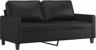 vidaXL Sof&aacute; De 2 Plazas De Cuero Sint&eacute;tico Negro 140 Cm Vidaxl