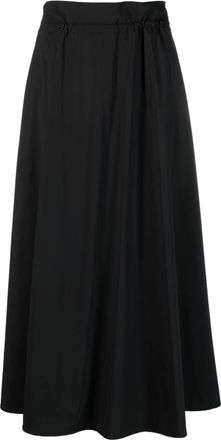 Herno drawstring midi skirt - women - Polyamide/Spandex/Elastane - 42 - Black