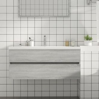 vidaXL Mobile Lavabo Grigio Sonoma 100x38,5x45 cm in Legno Multistrato - Vidaxl