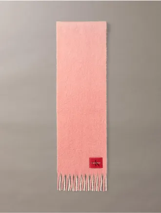 Calvin Klein Womens Brushed Ombre Monologo Scarf - Pink