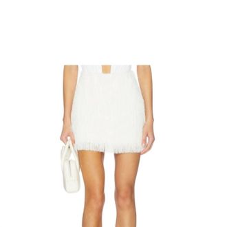The Garment Sally Feather Mini Skirt In White