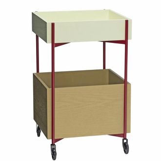 Hübsch Fresh Trolley, H 70 cm, khaki / burgundy