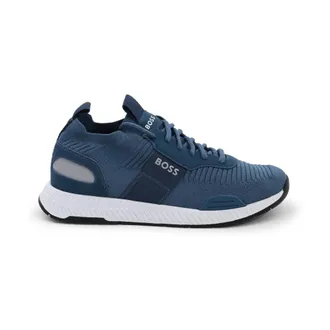 HUGO BOSS Hugo, Sneakers, male, Blue, Size: 8 US Parkour Knit Sneakers