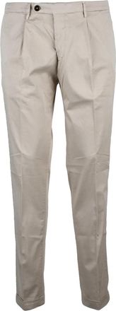 Michael Coal Beige Tailored Trousers with Subtle Pleats